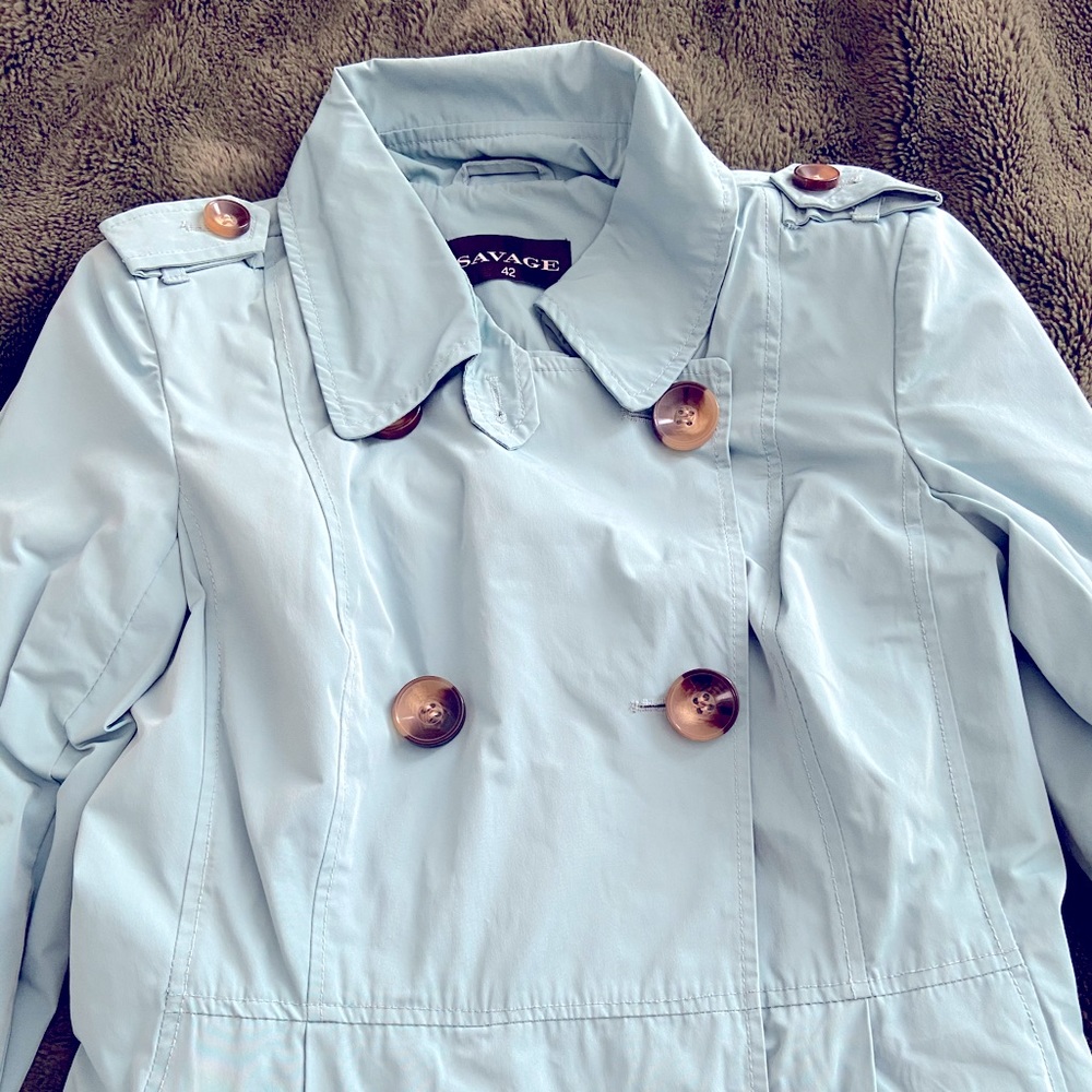 Blue trench coat